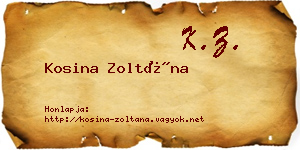 Kosina Zoltána névjegykártya